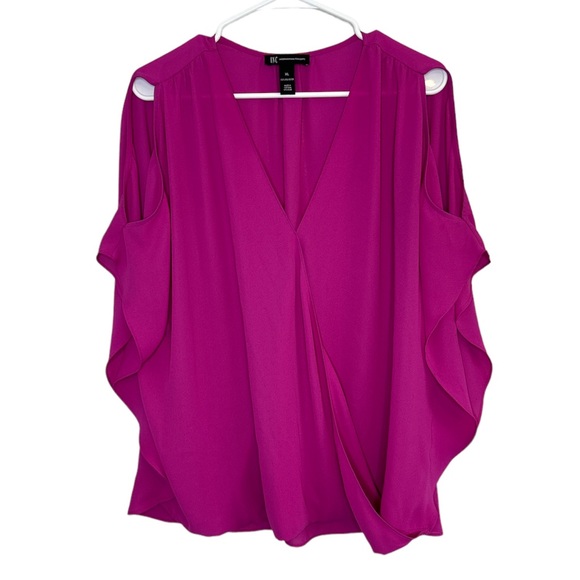 INC International Concepts Tops - INC Pink Sheer V-Neck Blouse Size XL